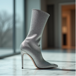 Women's Metallic Sock Boot