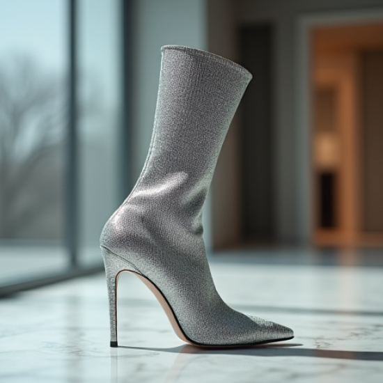 Women's Metallic Sock Boot