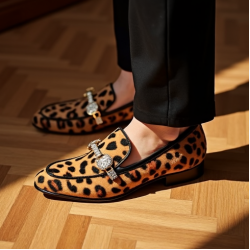 Women's Embellished Animal Print Loafer