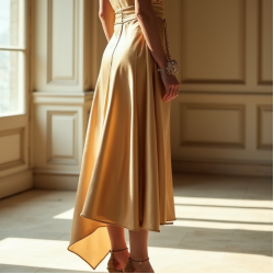 Women's Flared Hem Midi Skirt