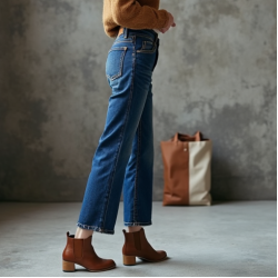 Women's Barrel Leg Cropped Jeans