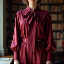 Women's Literary Bow Blouse