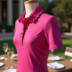 Women's Magenta Ruffle-Trim Polo