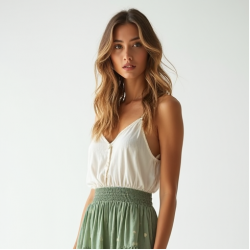 Women's Oversized Polka Tiered Skirt