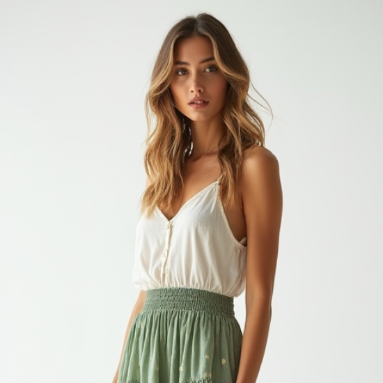 Women's Oversized Polka Tiered Skirt