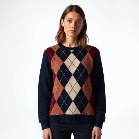 Women's Argyle Crewneck Sweater