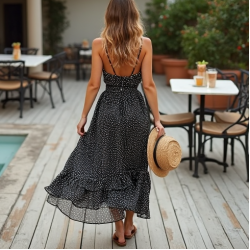 Women's Mixed Dot Ruffle Skirt