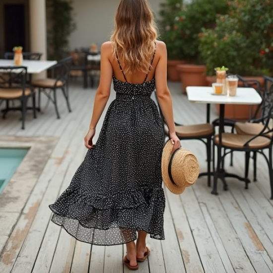 Women's Mixed Dot Ruffle Skirt