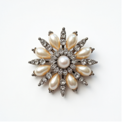 Women's Pearl & Rhinestone Brooch