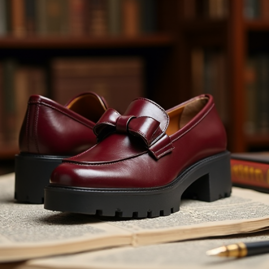 Women's Bow Chunky Heel Loafer