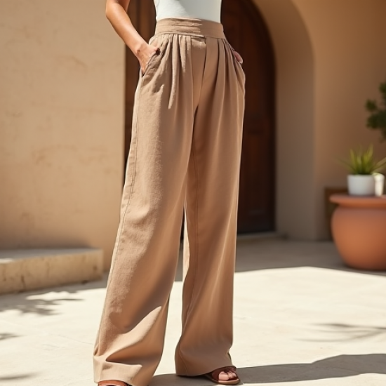 Women's Casual High Waist Wide Pants