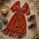 Women's Boho Fringe Hem Dress