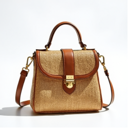 Women's Metallic Raffia Crossbody