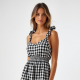Women's Black & White Checkerboard Sundress