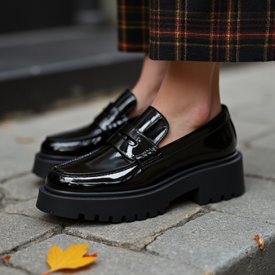 Women's Patent Thick Sole Loafer