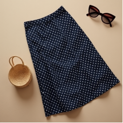 Women's Retro Polka Midi Skirt
