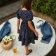 Women's Mini Polka Dot Smock Dress