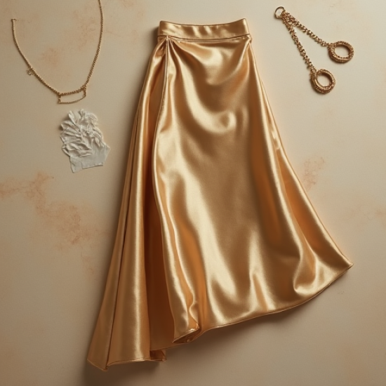 Women's Flared Hem Midi Skirt