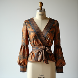 Women's Scarf-Print Layering Top