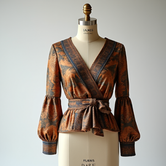 Women's Scarf-Print Layering Top