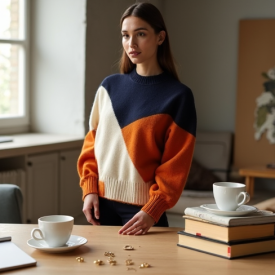 Women's Color-Block Knit Top