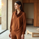 Women's Toffee Asymmetric Blouse