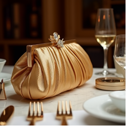 Women's Shiny Lamé Evening Bag