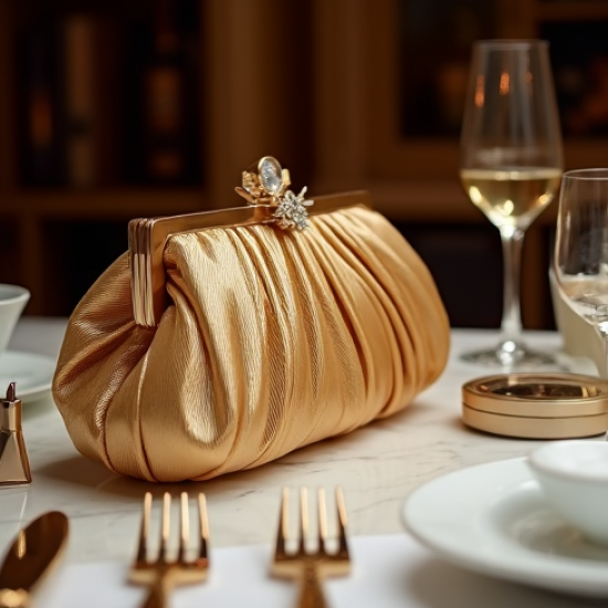 Women's Shiny Lamé Evening Bag