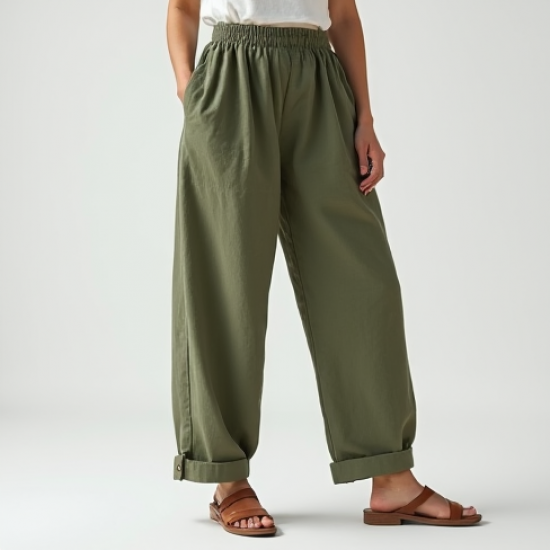 Women's Elastic Cuff Lantern Pants