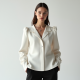 Women's Shoulder Pad Collarless Shirt