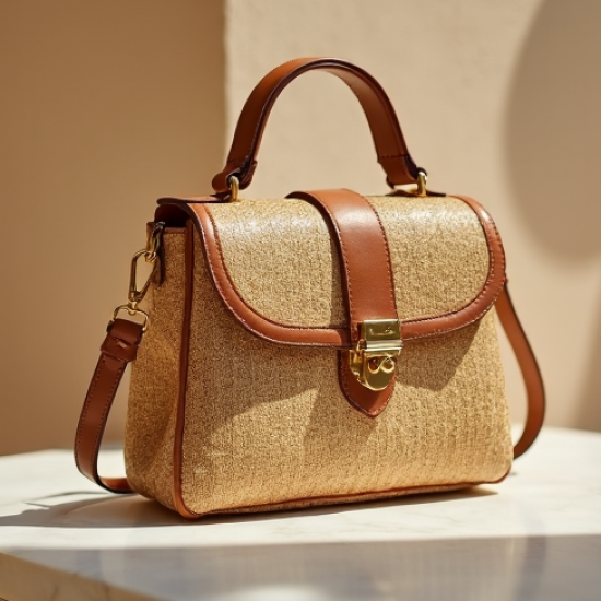 Women's Metallic Raffia Crossbody