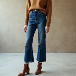 Women's Barrel Leg Cropped Jeans