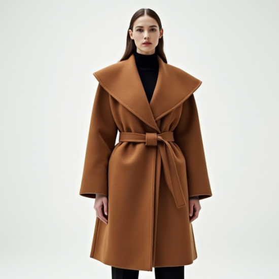 Women's Dramatic Lapel Wool Coat