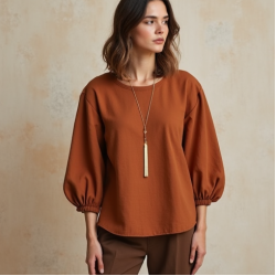 Women's Umber Balloon Sleeve Top