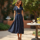 Women's Retro Polka Dot Midi Dress