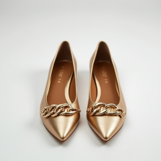 Women's Metallic Chain Ballet Flat