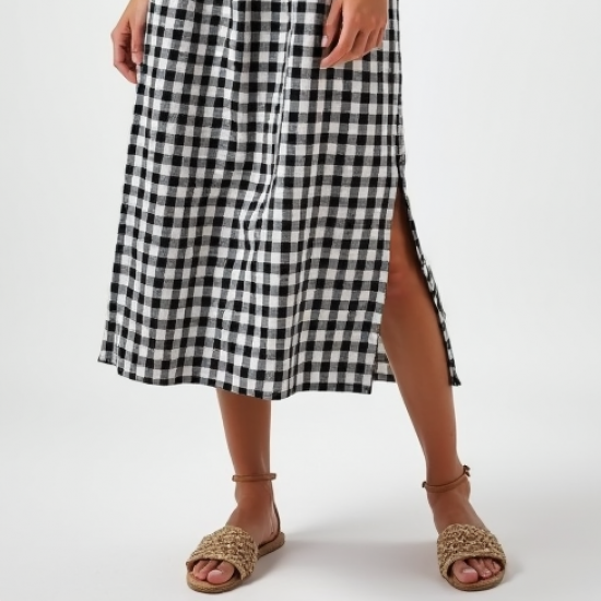 Women's Black & White Checkerboard Sundress