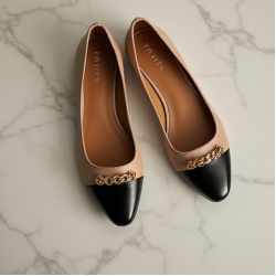 Women's Two-Tone Chain Ballet Flat