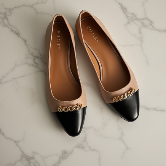 Women's Two-Tone Chain Ballet Flat