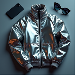 Women's Metallic Track Jacket Set