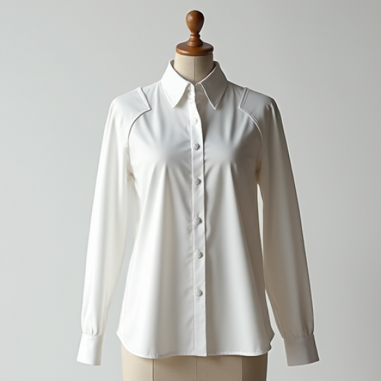 Women's Padded Shoulder Poplin Shirt