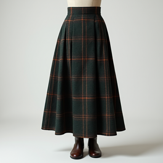 Women's Classic High Waist Midi Skirt