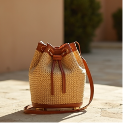 Women's Raffia Bucket Bag