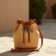 Women's Raffia Bucket Bag