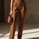 Women's Walnut Straight-Leg Pants