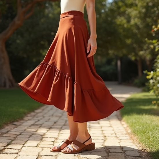 Women's Asymmetric Ruffle Skirt