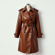 Women's 80s-Inspired Faux Leather Coat