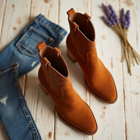 Women's Low Heel Cowboy Ankle Boot