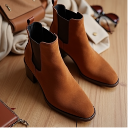 Women's Suede Chunky Heel Boot