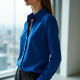 Women's Cobalt Statement Collar Blouse